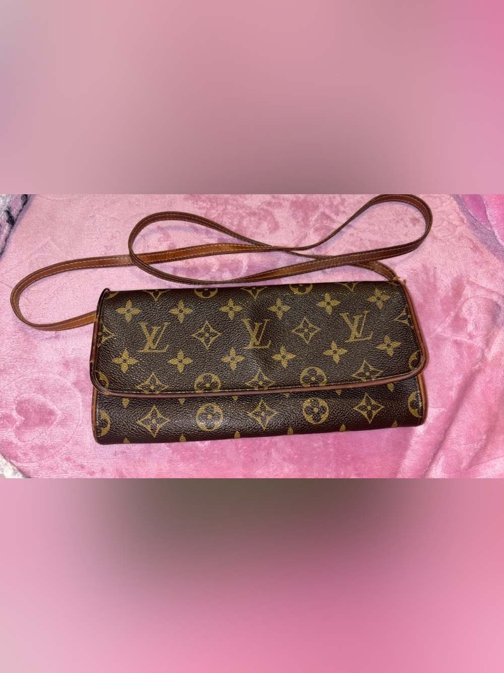 Louis Vuitton Monogram Canvas Crossbody in Brown and Gold